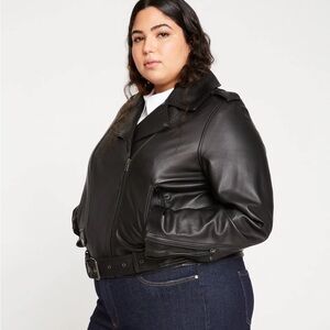 Universal Standard Leeron Leather Jacket please read sizing details carefully